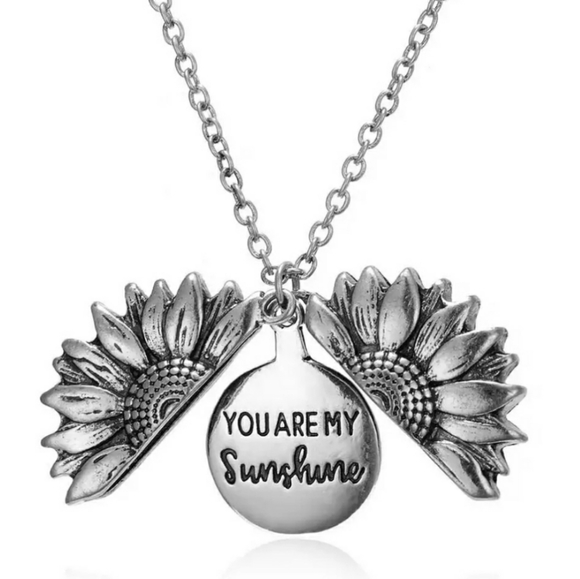 Sunflower You Are My Sunshine Pendant Necklace - Picture 4 of 4